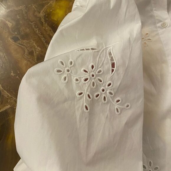 Zara embroidered/ crochet collar blouse, XL - Picture 9 of 15